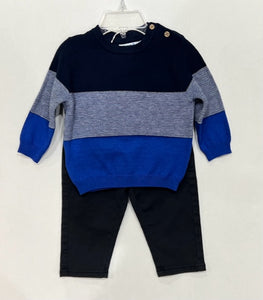 2pc Striped Pullover & Chino Pant