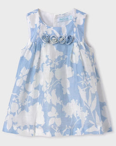 Blue & White Linen Party Dress