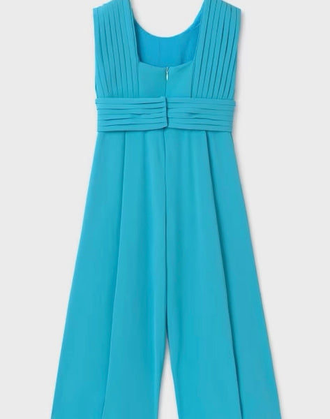 Fluid Pleated Crepe Jumpsuit