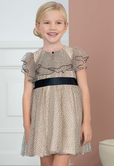 Flocked Dot Tulle Dress